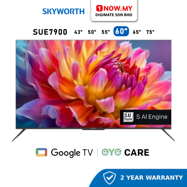 SKYWORTH 60" SUE7900 4K UHD Eye Care Google TV 120Hz 60SUE7900