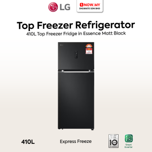 LG 410L Inverter Top Freezer Fridge GN-B372PQBK | 5 Star Energy Efficient Essence Matt Black