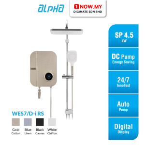 ALPHA WES7 Digital Instant Water Heater Rain Shower 4.5kW DC Pump WES7/D-i RS (Random Color)