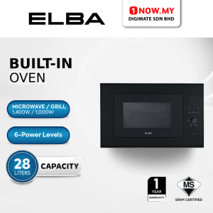 ELBA 28L Built-in Microwave Oven 6-Power Levels EMO-Q2881BI(BK)