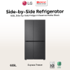 LG 655L Inverter Side by Side Fridge GC-B257KQJW | Essence Matte Black
