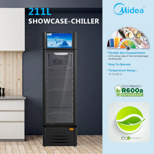 MIDEA 211L Showcase Chiller Refrigerator MDRZ304FGG30 - Image 4