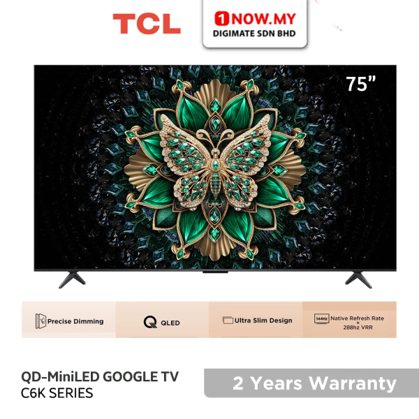 TCL 75" C6K Premium QD-MiniLED Google TV 75C6K | Ultra Slim