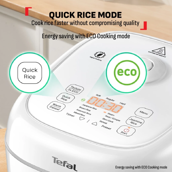 TEFAL 1.8L Delirice Fuzzy Logic Rice Cooker RK7711 - Image 4