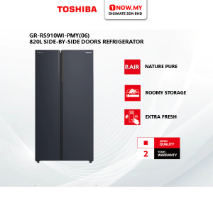 TOSHIBA 820L Side-By-Side Inverter Refrigerator (Morandi Dark Gray) GR-RS910WI-PMY(06)