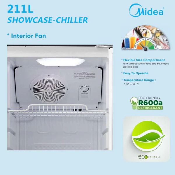 MIDEA 211L Showcase Chiller Refrigerator MDRZ304FGG30 - Image 6