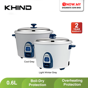 KHIND 0.6L Rice Cooker RC806N (Random Color) | Stainless Steel Cover