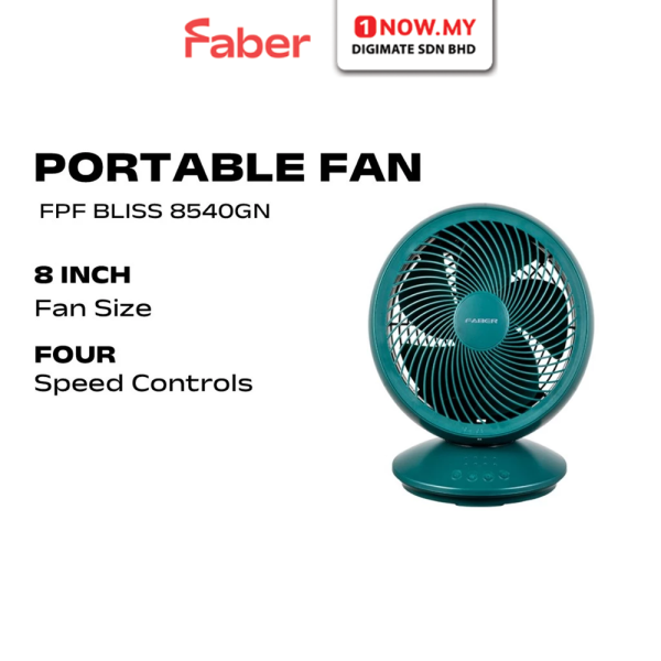 FABER 8" Portable Table Fan Rechargeable FTF BLISS 8540GN