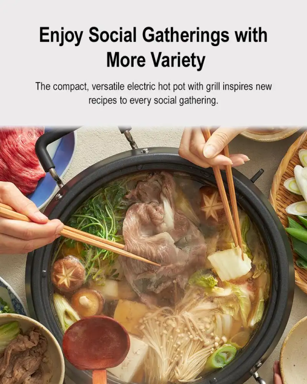 PANASONIC 2-in-1 Multifunctional Electric Hot Pot with Grill NF-MF701KSK - Image 5