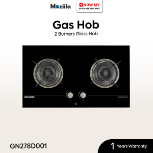 MOZIILA 2 Burners Glass Gas Hob 4.8kW GN278D001
