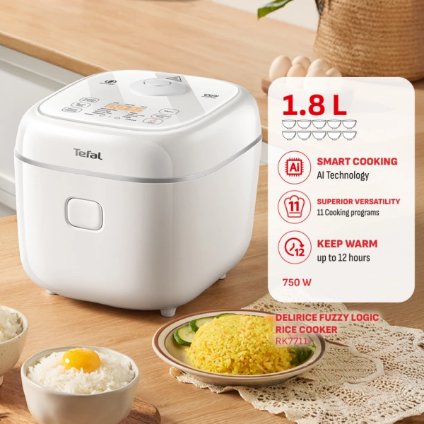 TEFAL 1.8L Delirice Fuzzy Logic Rice Cooker RK7711 - Image 2