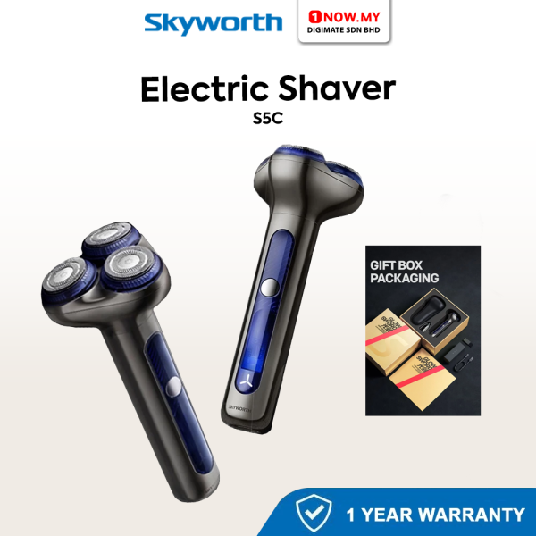 SKYWORTH LightSaber Shaver 3 Heads Shaver with Nose Trimmer S5C | Type-C Rechargeable IPX7 Waterproof