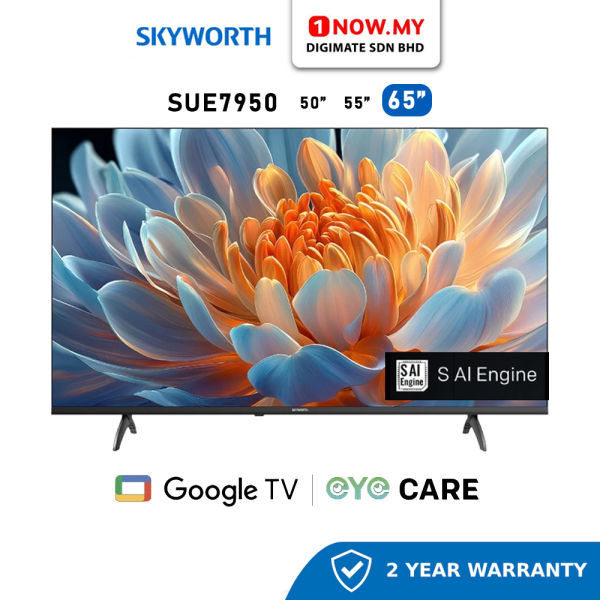 SKYWORTH 65″ SUE7950 4K UHD Eye Care Google TV 60Hz 65SUE7950