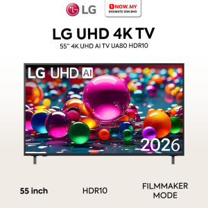 LG 55" UA80 4K UHD AI Smart TV HDR10 55UA8055PSA | FREE Soundbar S20A + RM100 TouchNgo. T&C Apply