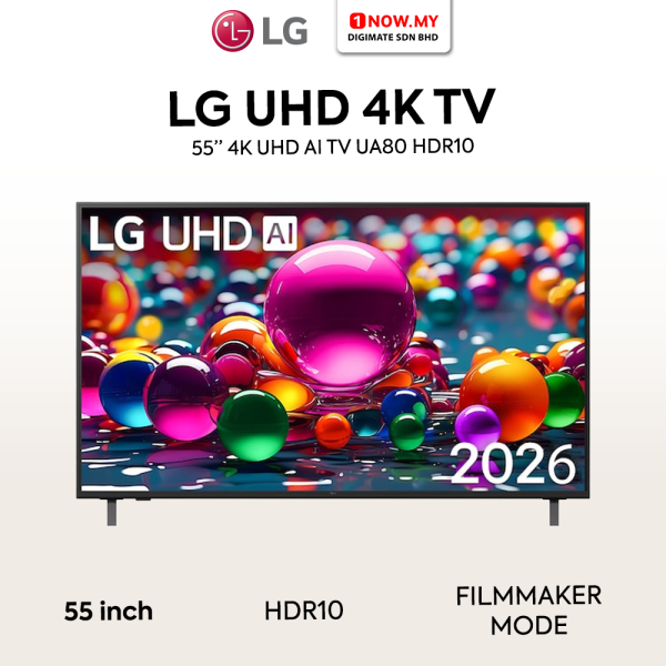 LG 55" UA80 4K UHD AI Smart TV HDR10 55UA8055PSA | FREE Soundbar S20A + RM100 TouchNgo. T&C Apply