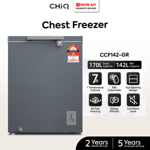 CHiQ 170L Chest Freezer CCF142-GR | 3 Star Energy Efficient