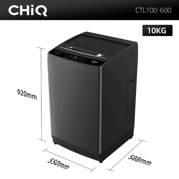 CHiQ 10kg Inverter Top Load Washer CTL100-600 | 5 Star Efficient - Image 2