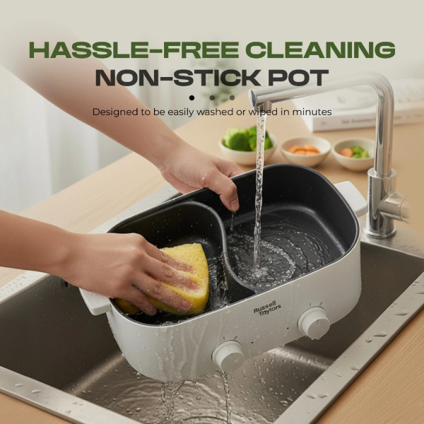RUSSELL TAYLORS 12L Hotpot Steamer Dual Compartment Non Stick MC32 - Image 6