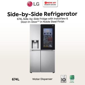 LG 674L Inverter Side-by-Side Refrigerator With Water Dispenser GC-X257CSES | InstaView UVnano