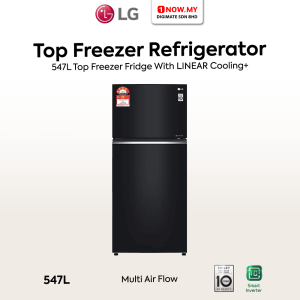 LG 547L Top Freezer Fridge GN-C702SGGM | Black Curved Glass Finish