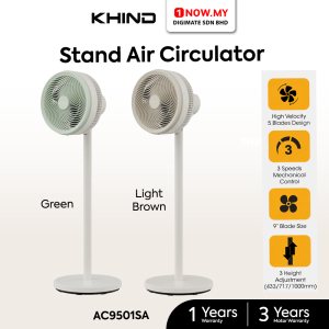 KHIND 9" Stand Fan Air Circulator AC9501SA (Random Color)