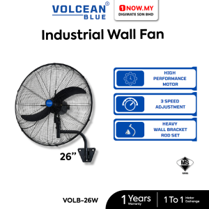 VOLCEAN BLUE 26" Industrial Wall Fan VOLB-26W