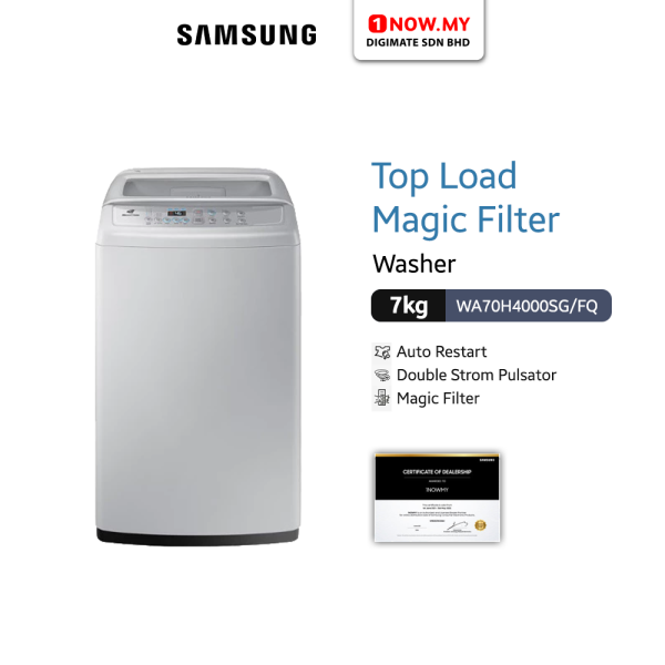 SAMSUNG 7KG Non Inverter Top Load Washer WA70H4000SG | Magic Filter Advanced Fabric Care