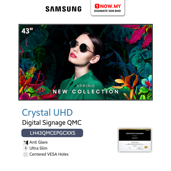 SAMSUNG 43" Crystal UHD Signage QMC LH43QMCEPGCXXS (Pre Order)