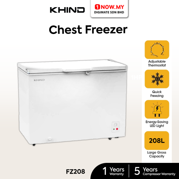 KHIND 208L Chest Freezer FZ208 | 4 Star Energy Saving