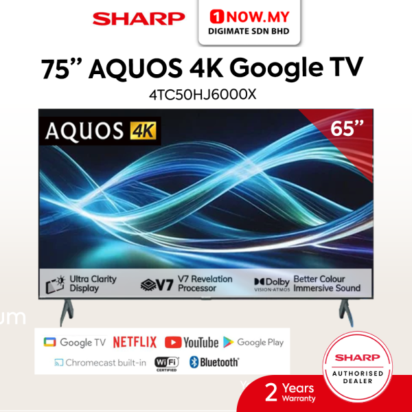 SHARP 50" HJ6000 AQUOS 4K UHD Smart Google TV 4TC50HJ6000X