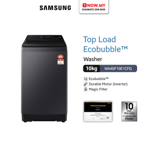 SAMSUNG 10kg Inverter Top Load Washing Machine WA40F10E1CFQ | 4 Star Efficient
