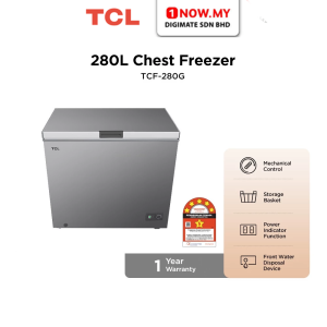 TCL 280L Chest Freezer TCF-280G (Grey) | 5 Star Energy Efficient