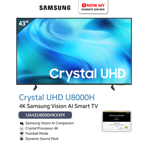 SAMSUNG 43" U8000H Crystal 4K UHD Vision AI Smart TV UA43U8000H