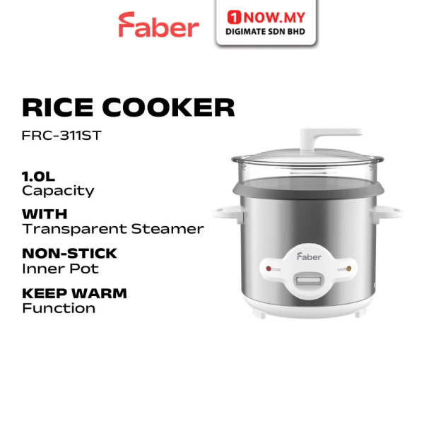 FABER 1L Rice Cooker Non Stick FRC-311ST | 3 Star Efficient