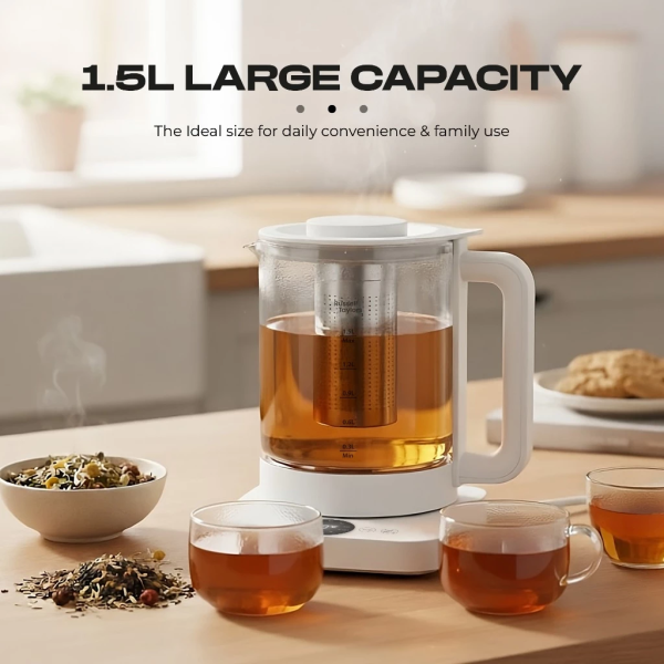 RUSSELL TAYLORS 1.5L Multifunctional Glass Health Pot / Kettle RK5 - Image 6