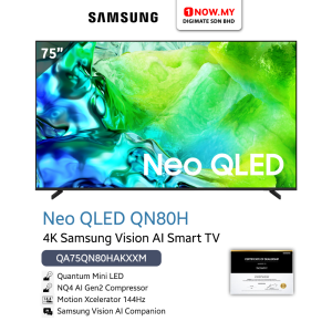 SAMSUNG 75" QN80H Neo QLED 4K Vision AI Smart TV QA75QN80HAKXXM