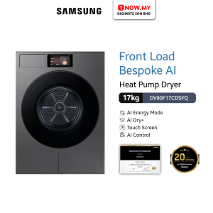 SAMSUNG 17kg Bespoke AI Front Load Dryer Hybrid Heat Pump DV90F17CDSFQ