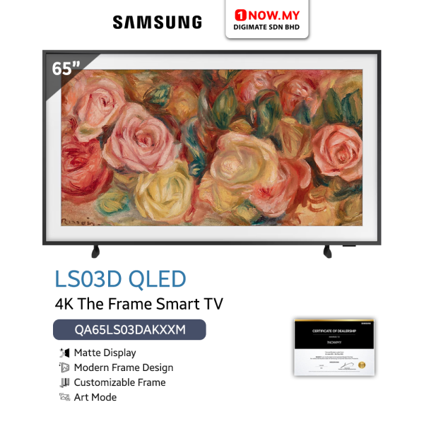 SAMSUNG 65" LS03D The Frame QLED 4K Art Mode Smart TV QA65LS03DA