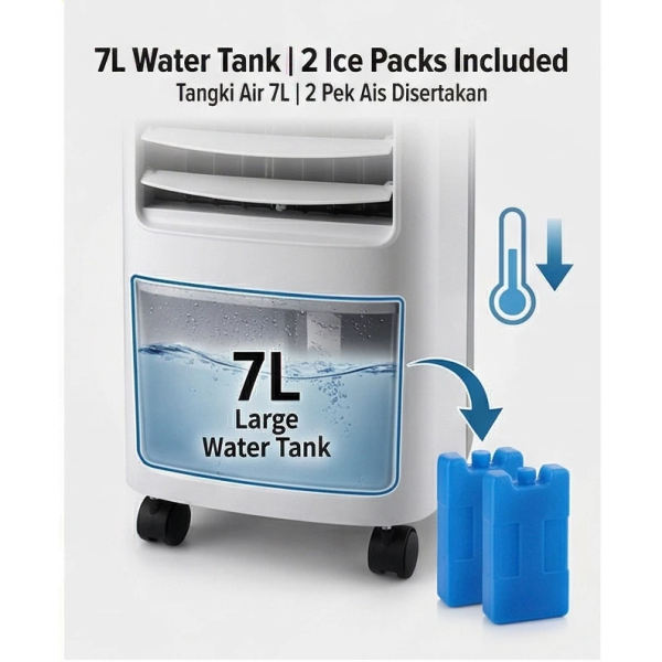 PENSONIC 7L Air Cooler With Ice Packs PAC-105M - Image 3