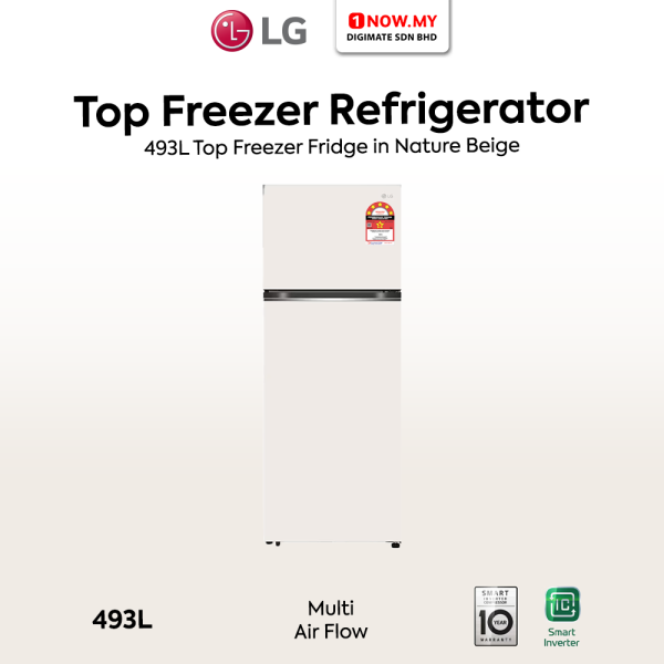 LG 493L Smart Inverter TMF Refrigerator GN-B452PBFK | 5 Star Energy Efficient Linear Cooling Nature Beige
