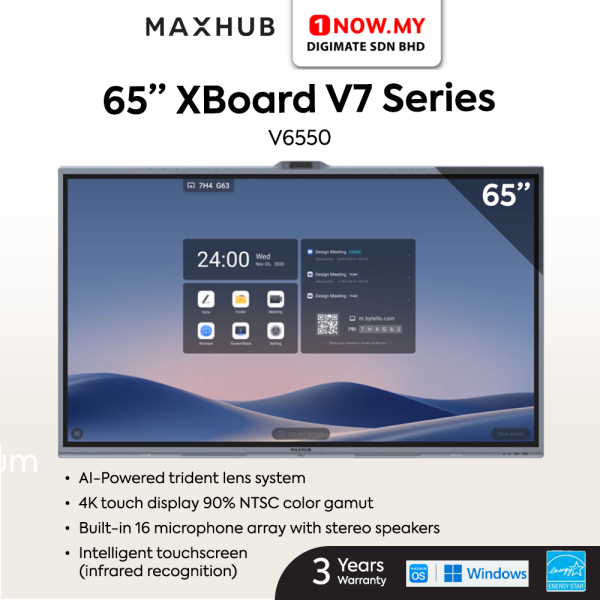 MAXHUB 65″ XBoard V7 Series 4K UHD Interactive Display Business Touchscreen V6550 (Pre Order)