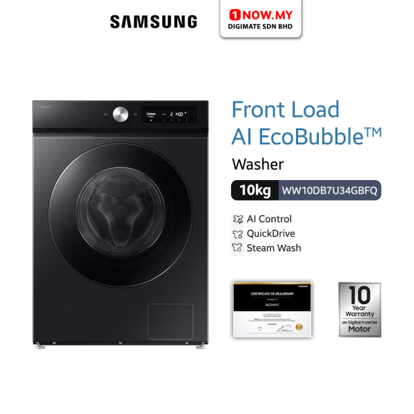 SAMSUNG 10kg Inverter Front-load Washer WW10DB7U34GBFQ | AI Ecobubble