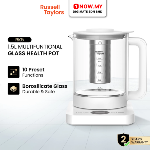 RUSSELL TAYLORS 1.5L Multifunctional Glass Health Pot / Kettle RK5