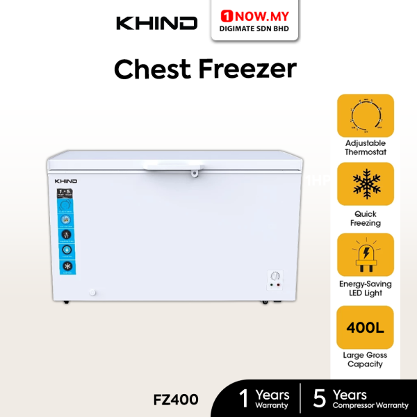 KHIND 400L Chest Freezer FZ400 | Durable Quick Freezing