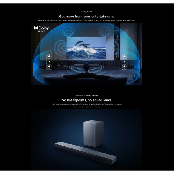 TCL 2.1ch Soundbar Dolby Atmos Super Bass With Wireless Subwoofer S55H - Image 8