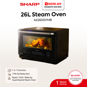 SHARP 26L Steam Oven AX2600VMB | 5 Star Energy Efficient