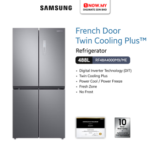 SAMSUNG 488L Inverter French Door RF48A4000M9/ME | Twin Cooling Plus