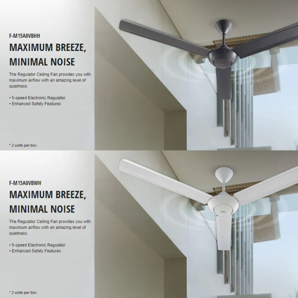 PANASONIC 60" Ceiling Fan 3 Blade Regulator F-M15A0 (Random Color) | 5 Star Energy Efficient - Image 2