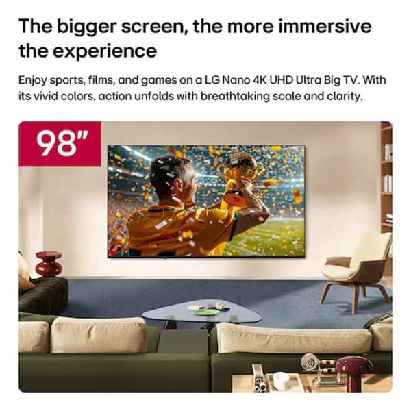 LG 98" NU85 NANO 4K UHD AI Smart TV 144Hz 98NU855BPSB (Pre Order) - Image 3