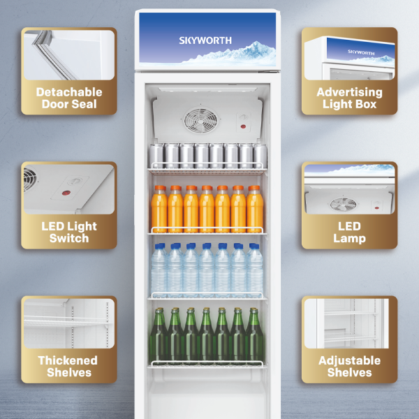 SKYWORTH 300L Showcase Chiller CB-SC300GWD - Image 5